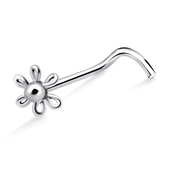 Spiral Flower Shaped Curved Nose Stud NSKB-25B